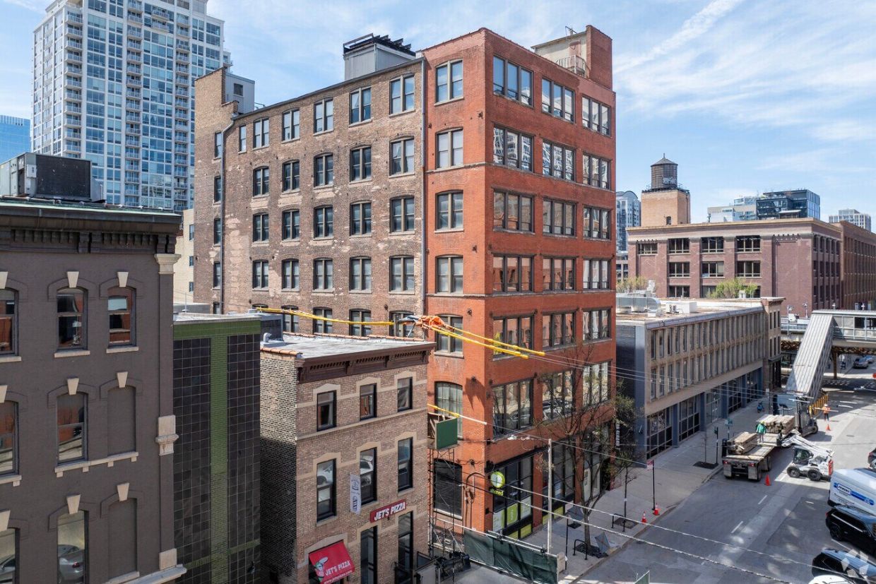 Aerial view of the Real Tech Capital block in River North